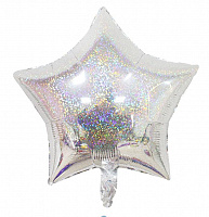 K 18" звезда Серебро Silver Фольгированое
