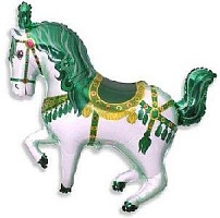 FM фигура 902693 Лошадь Цирковая зелёная МИНИ 14" фольгированный шар