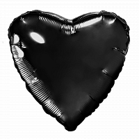 Agura сердце 30'/ 76,5 см (в упаковке) черный 220526 Фольга