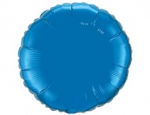 FM 18" круг Синий без рисунка фольгированный шар