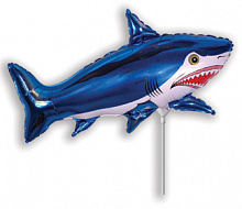 FM фигура 902643 Акула синяя МИНИ 14" фольгированный шар